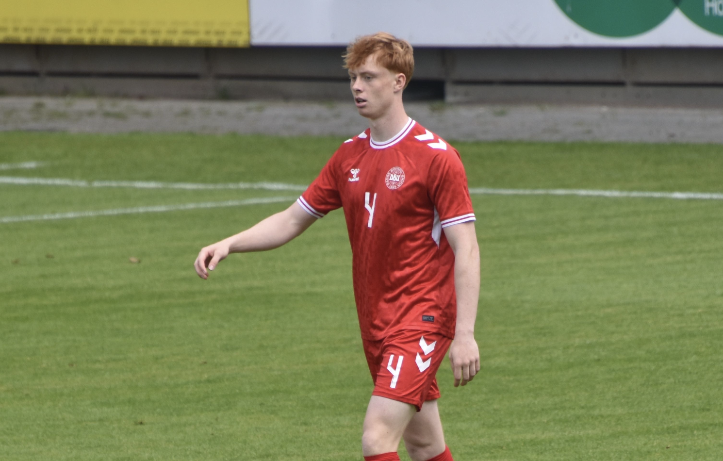 Malthe Kjølby, nu Aarhus Fremad, på det danske U19-landshold